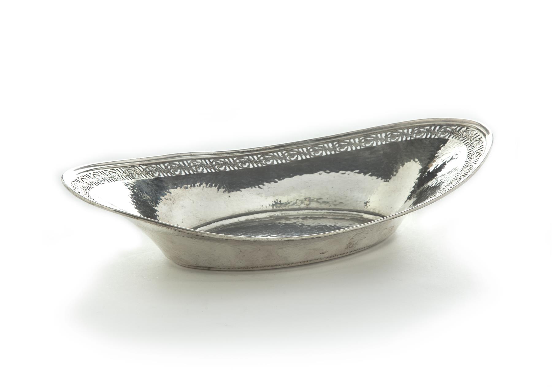 Appraisal: STERLING SILVER BOWL American mid th century Oblong bowl with