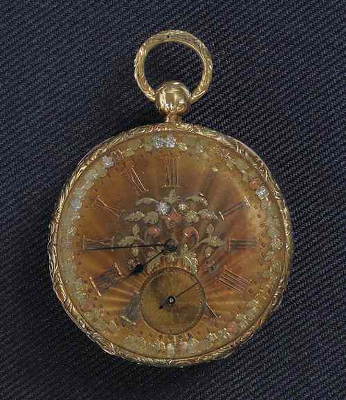 Appraisal: French gold Lepine pocket watch of American interest the back