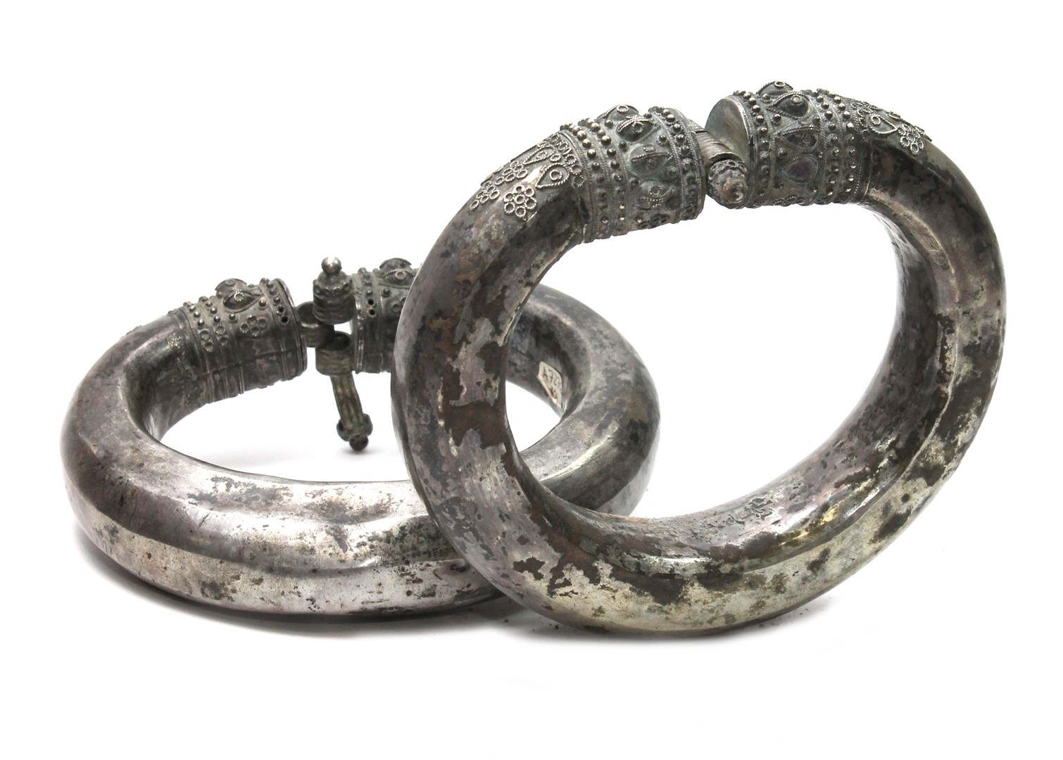 Appraisal: A pair of silver bracelets Iran circa th century each