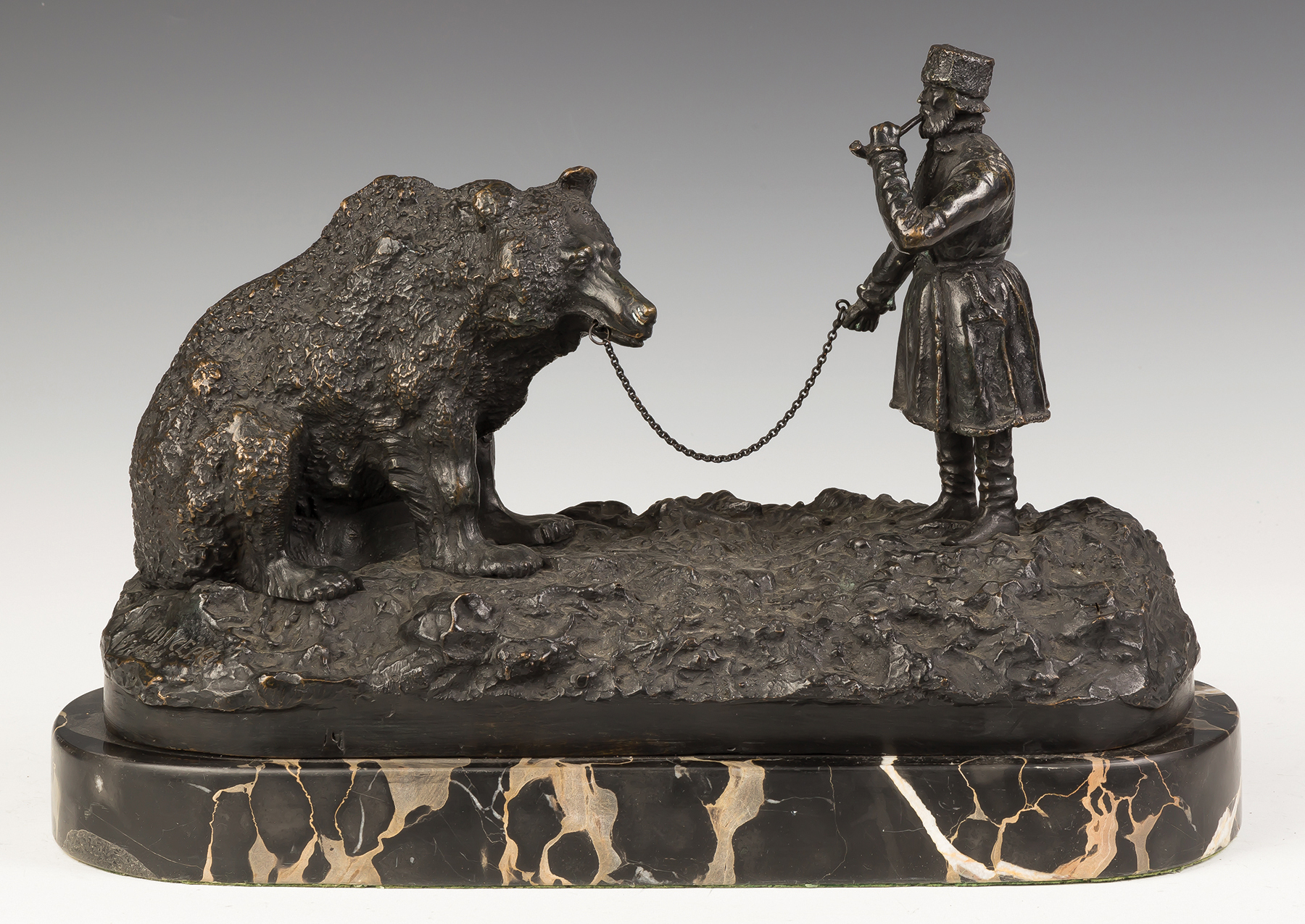 Appraisal: After Evgeni Lanceray Russian - Bronze Group of a Man