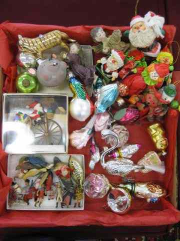 Appraisal: Lot of Christmas Ornaments includesearly miniatures handblown paper mache and