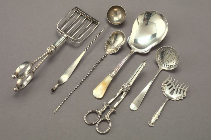 Appraisal: Interesting Seven-Piece Collection of Silver and Silverplate comprised of a