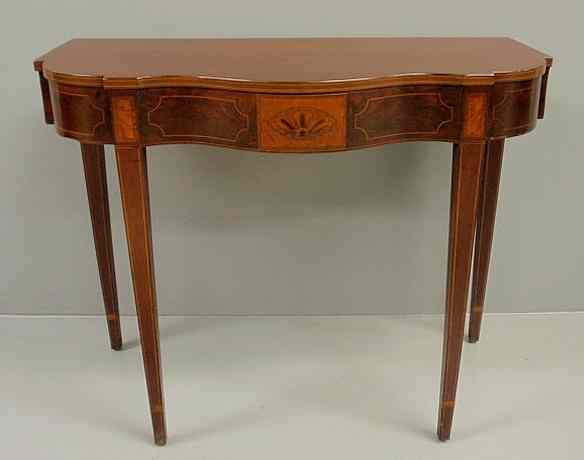 Appraisal: Hepplewhite mahogany gaming table c with a serpentine apron with