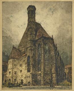 Appraisal: Luigi Kasimir Austrian - Two Prints Minoritenkirche Vienna signed Luigi