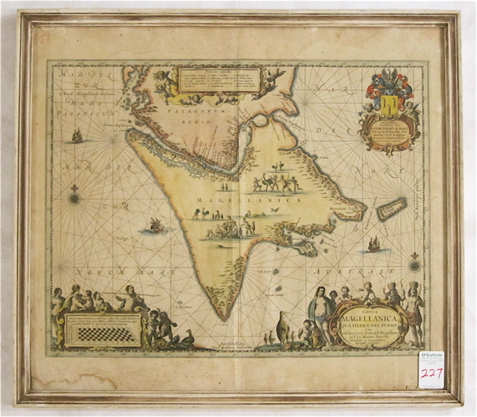 Appraisal: JOANNES JANSSONIUS HAND-COLORED MAP OF THE TIP OF SOUTH AMERICA