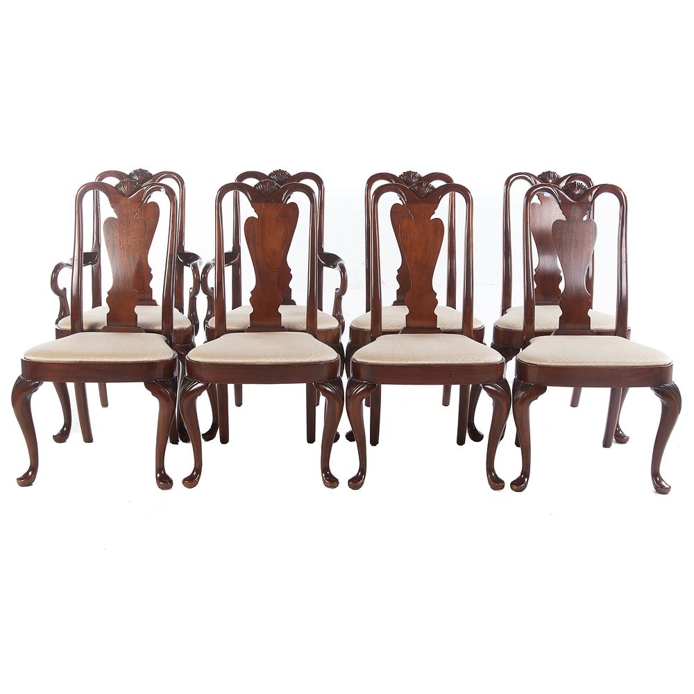 Appraisal: Set of Hickory Chair Queen Anne Style Chairs Set of