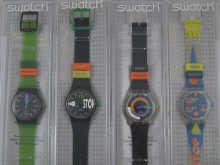 Appraisal: A mixed lot comprising four quartz Swatch wrist watches all