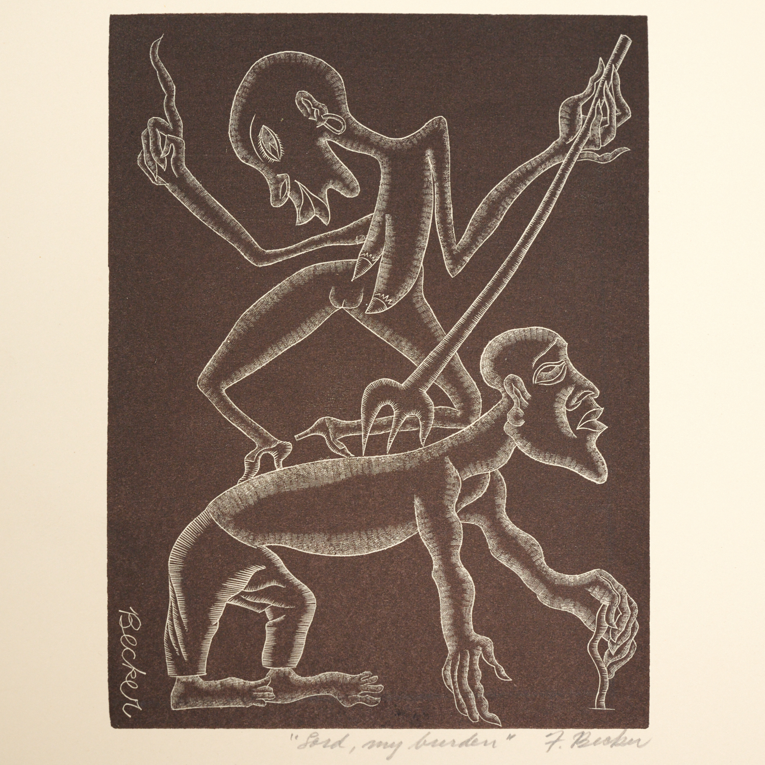 Appraisal: FRED BECKER WOODCUT PRINT Fred Becker American - Lord My