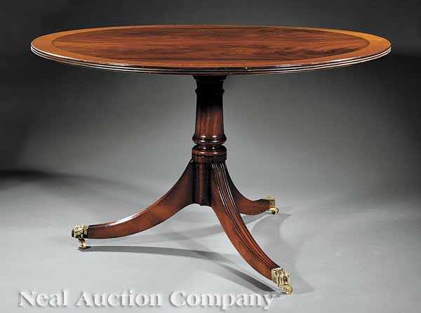 Appraisal: A George III-Style Inlaid Mahogany Center Table by Baker Furniture