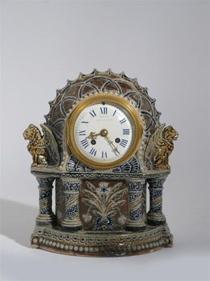 Appraisal: A rare Martin Brothers stoneware mantel clock by Robert Wallace