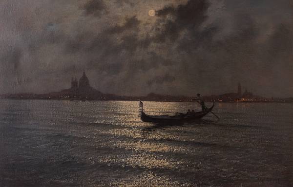 Appraisal: Jacobus Leonardus van der Meide Dutch born A moonlit Venetian