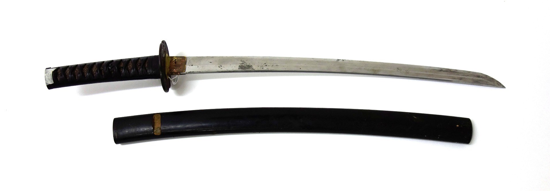 Appraisal: A Japanese Wakizashi late th century with polished shinogi zukuri