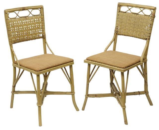 Appraisal: lot of Bamboo and rattan cafe chairs purportedly a screen-used