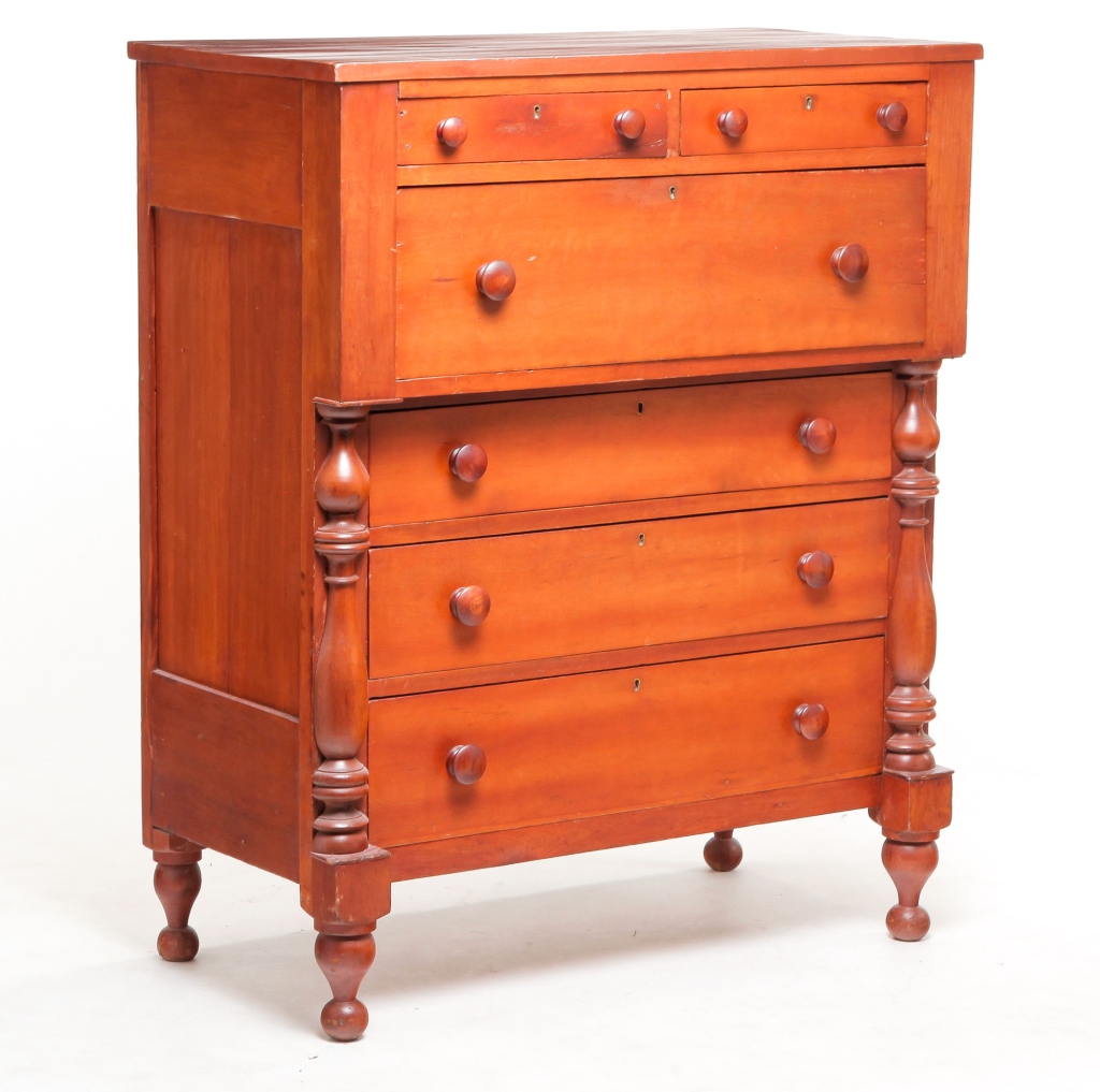 Appraisal: AMERICAN TRANSITIONAL CHEST Second quarter th century cherry and poplar