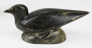 Appraisal: mid th c Inuit soapstone carving signed Isapik Pov -