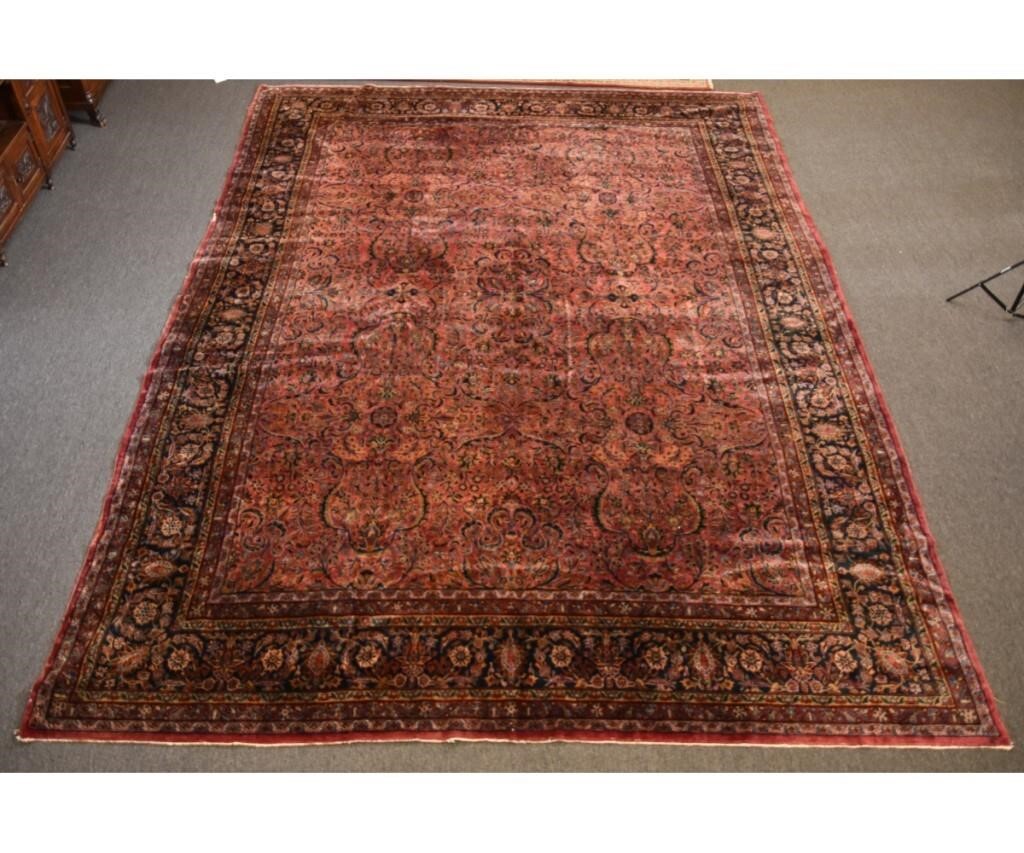 Appraisal: Antique palace size Sarouk carpet with center medallion overall floral