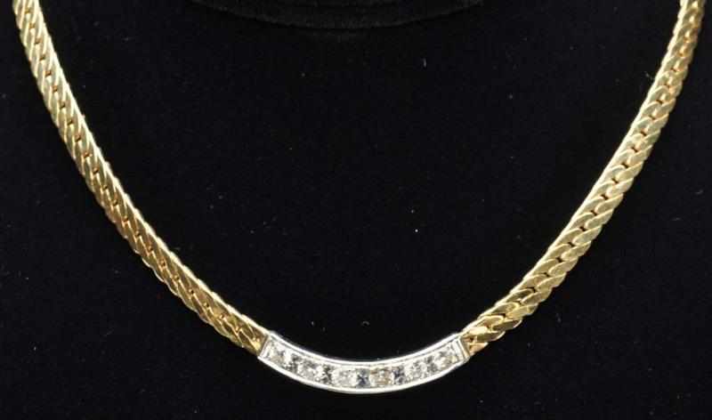 Appraisal: K Y Gold Necklace with Diamonds Over carat in diamonds