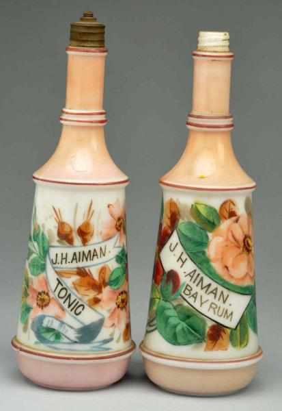 Appraisal: Lot of Hair Tonic Bottles Both with floral designs One