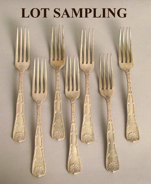 Appraisal: Tiffany Co sterling silver flatware service in the Wave Edge