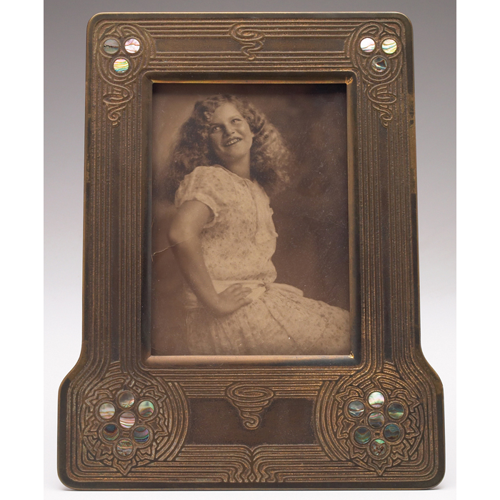 Appraisal: Fine Tiffany Studios frame large bronze form in the Abalone