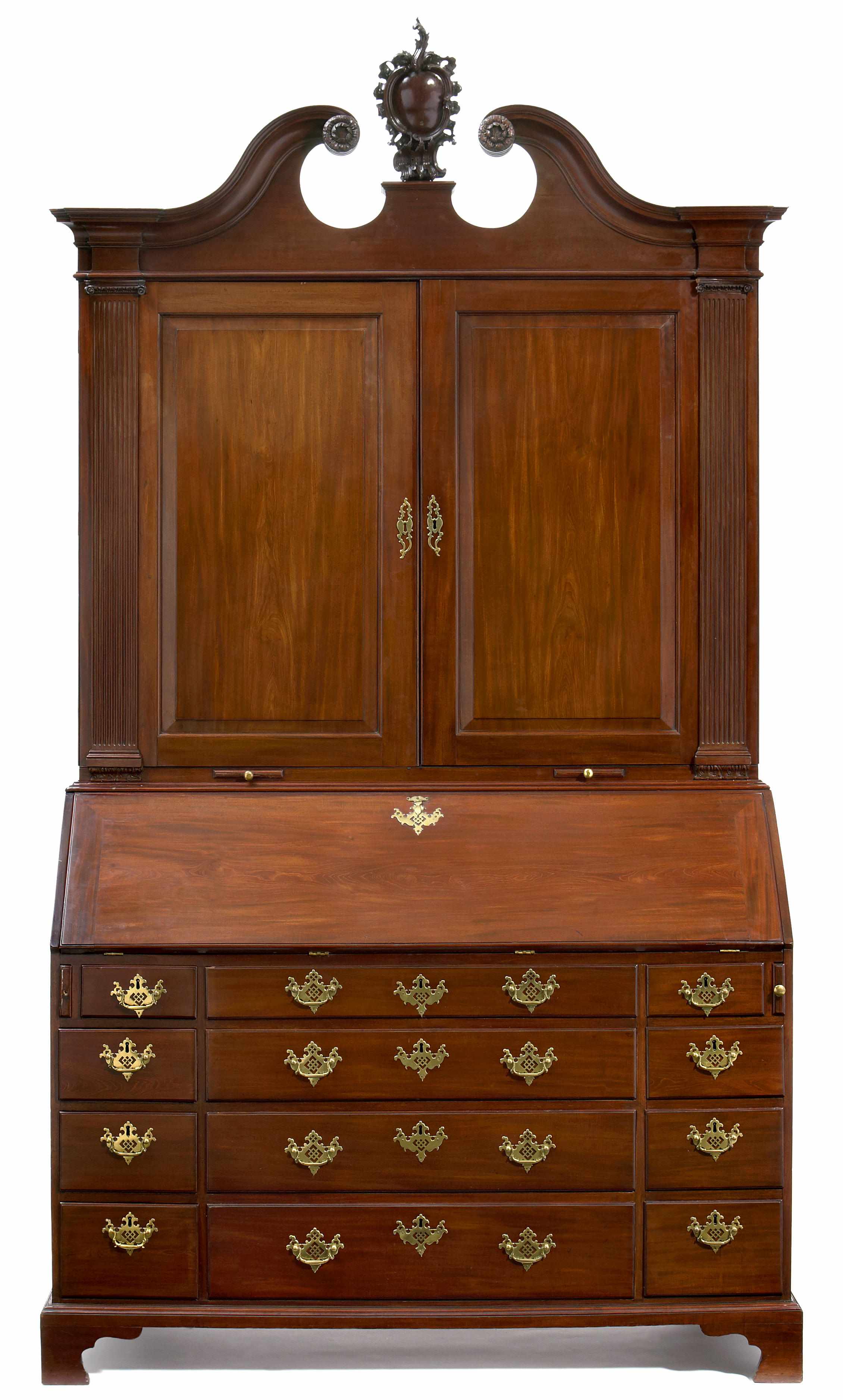 Appraisal: An imposing Irish George III mahogany secretary bookcase fourth quarter