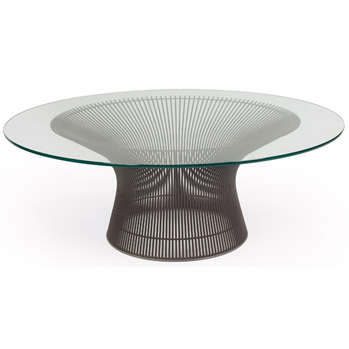 Appraisal: Warren Platner coffee table by Knoll bronze finish wires replaced