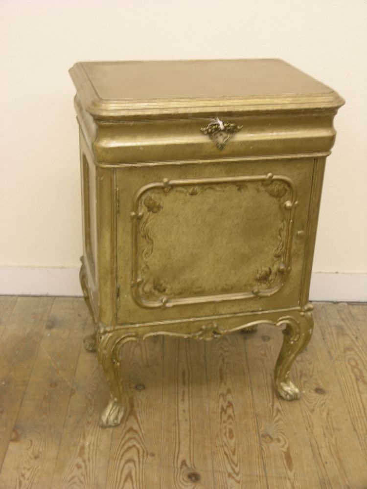 Appraisal: A pair of Louis XV style gold painted bedside cupboards