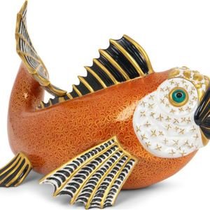 Appraisal: A Large Porcelain Model of a Carp by Mangani for