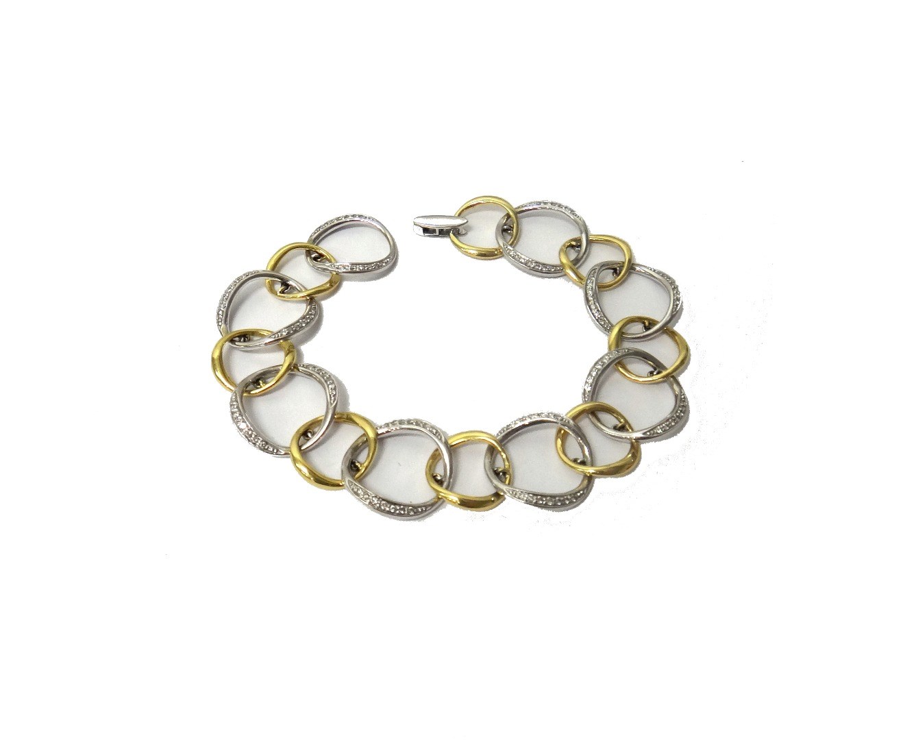 Appraisal: An ct two colour gold and diamond set bracelet designed