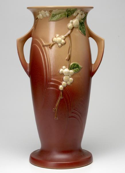 Appraisal: ROSEVILLE Pink Snowberry floor vase IV- Raised mark