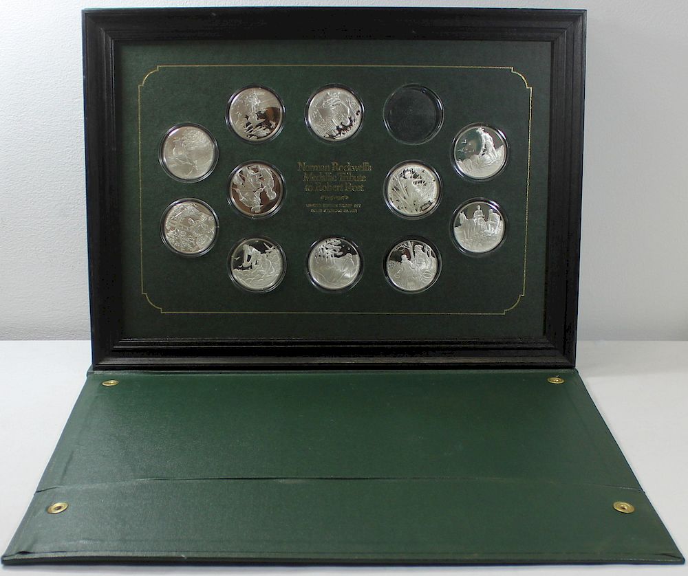 Appraisal: STERLING Norman Rockwell's Medallic Tribute to Robert Frost Sterling Proof