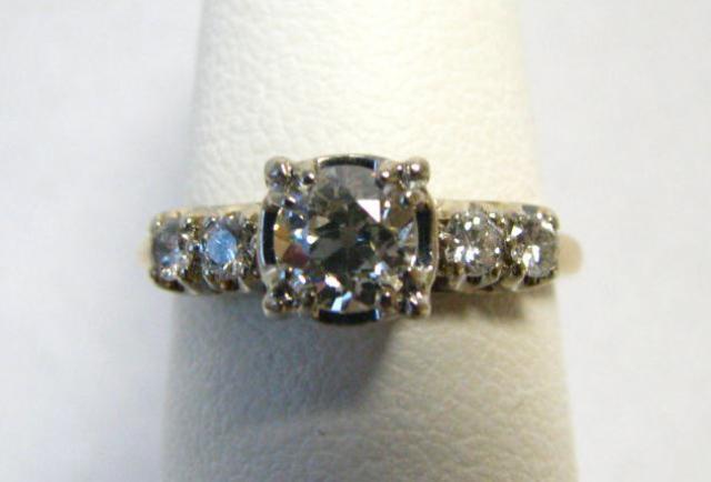 Appraisal: K Two-tone Gold Lady's diamond ring with approximately ct round