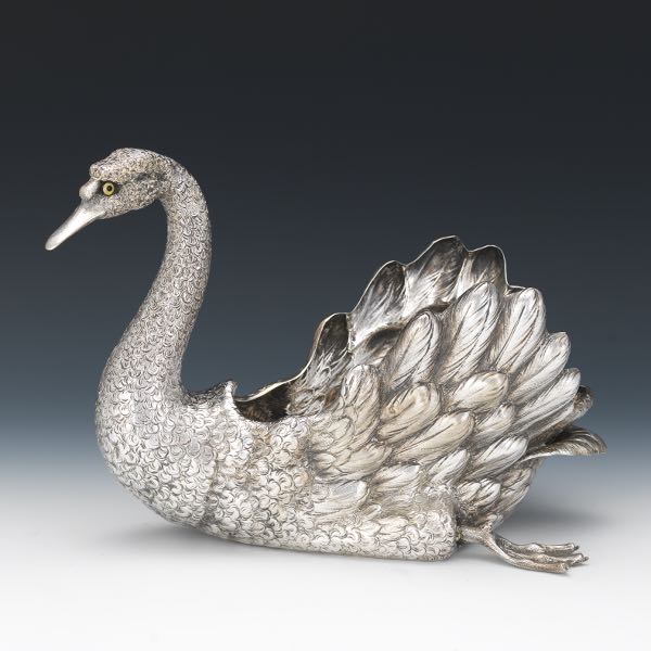 Appraisal: BUCCELLATI STERLING SILVER LARGE SWAN CENTREPIECE x x Sterling silver