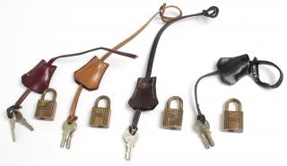 Appraisal: Hermes Clochette Lock Key Sets In black and brown leather