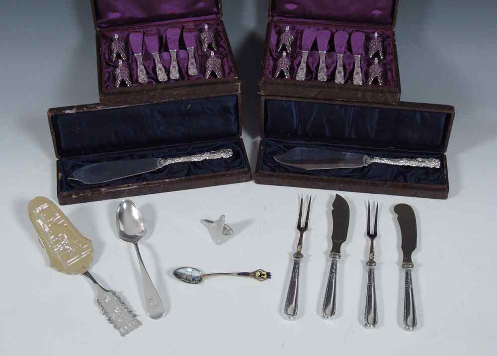 Appraisal: COLLECTION OF SWEDISH STERLING BUTTER KNIVES MORE To include Set