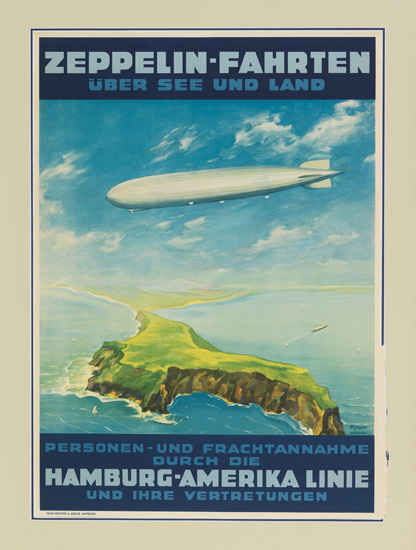 Appraisal: ZEPPELIN Zeppelin-Fahrten ber See und Land Color lithographed poster by