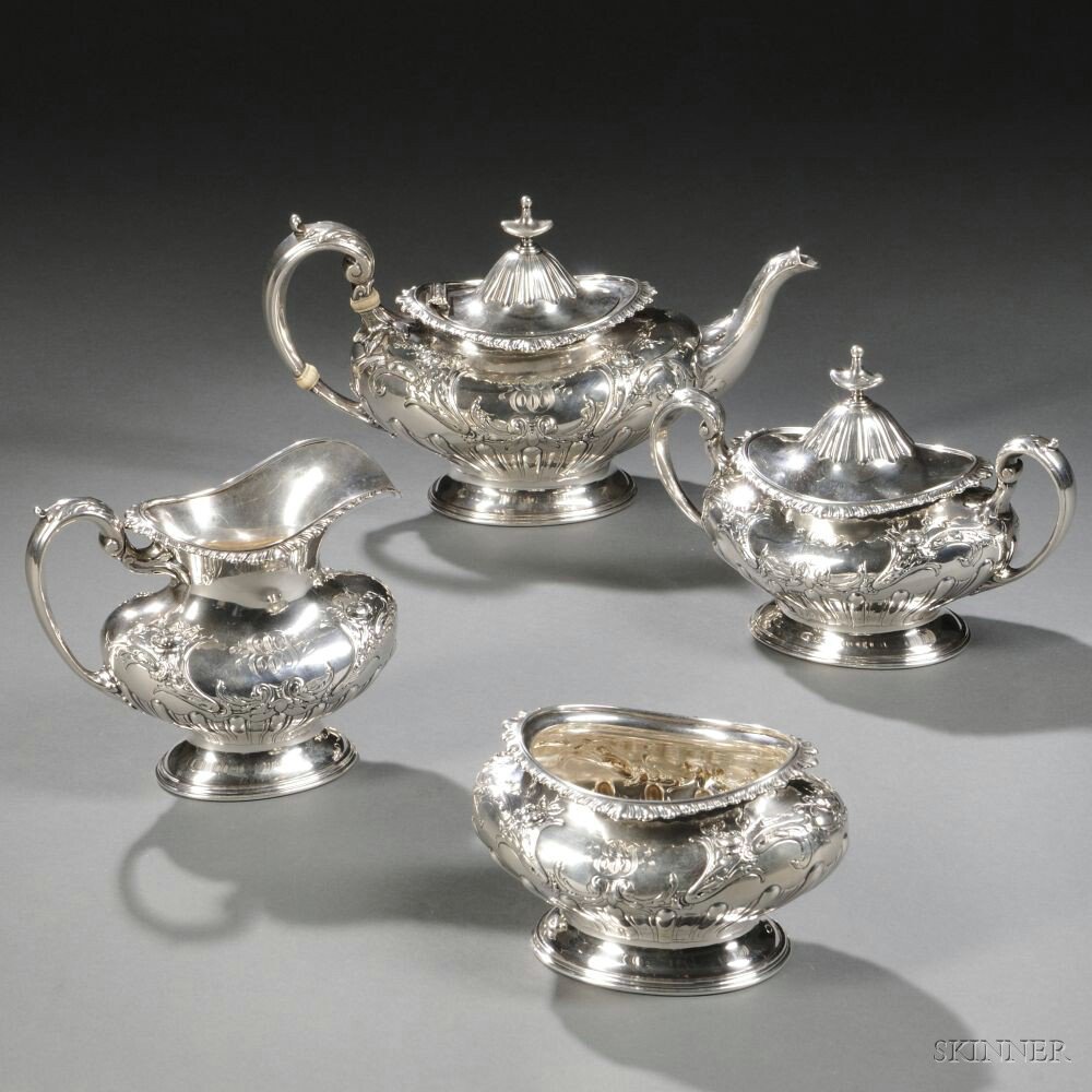 Appraisal: Four-piece Reed Barton Sterling Silver Tea Service Taunton Massachusetts late