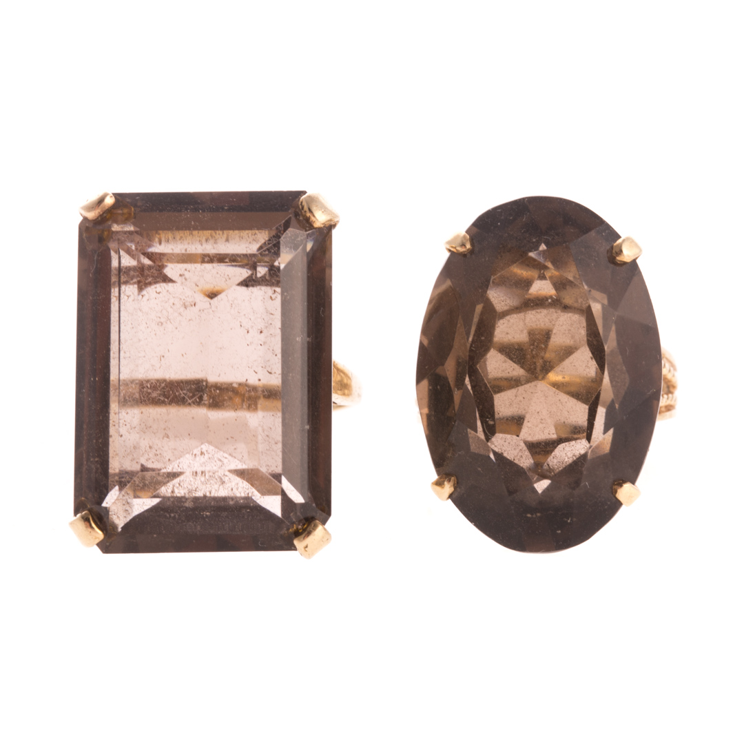 Appraisal: Two Lady's Smoky Topaz Rings in K Gold K yellow