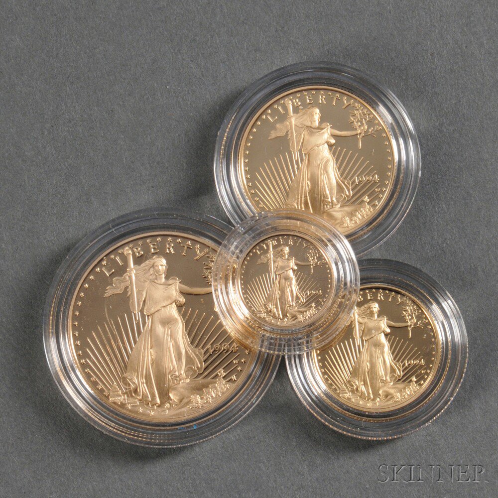 Appraisal: Gold Eagle Bullion Proof Set with the five ten twenty-five