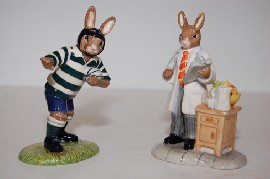 Appraisal: TWO DOULTON BUNNYKINS DOCTOR AND RUGBY PLAYER