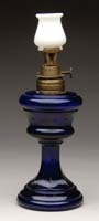 Appraisal: RARE FIREFLY MINI LAMP S - Cobalt blue stem lamp