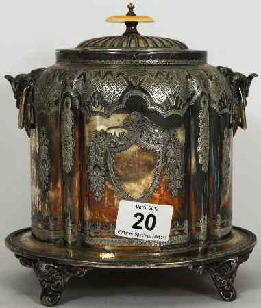 Appraisal: Silver Plated Edwardian Tea caddie on stand height cm