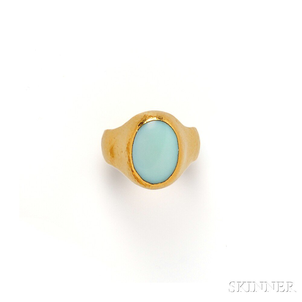 Appraisal: kt Gold and Peruvian Opal Ring Gurhan set with a