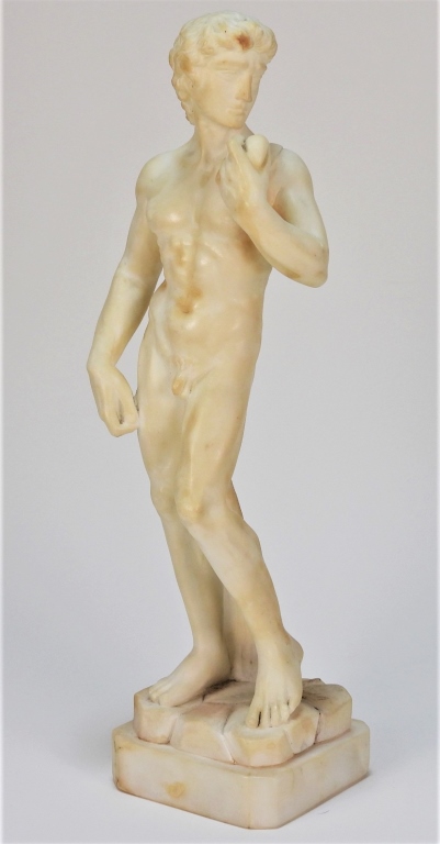 Appraisal: AFT MICHELANGELO MARBLE DAVID SCULPTURE ItalyLate th-Early th CenturyModeled after