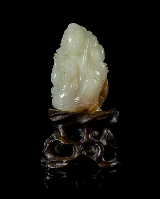 Appraisal: Sale Lot A White and Russet Jade Figural Group th