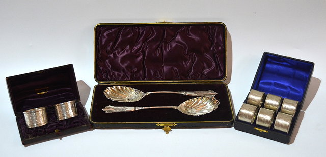 Appraisal: A pair of silver plated spoonsof stylised form and original