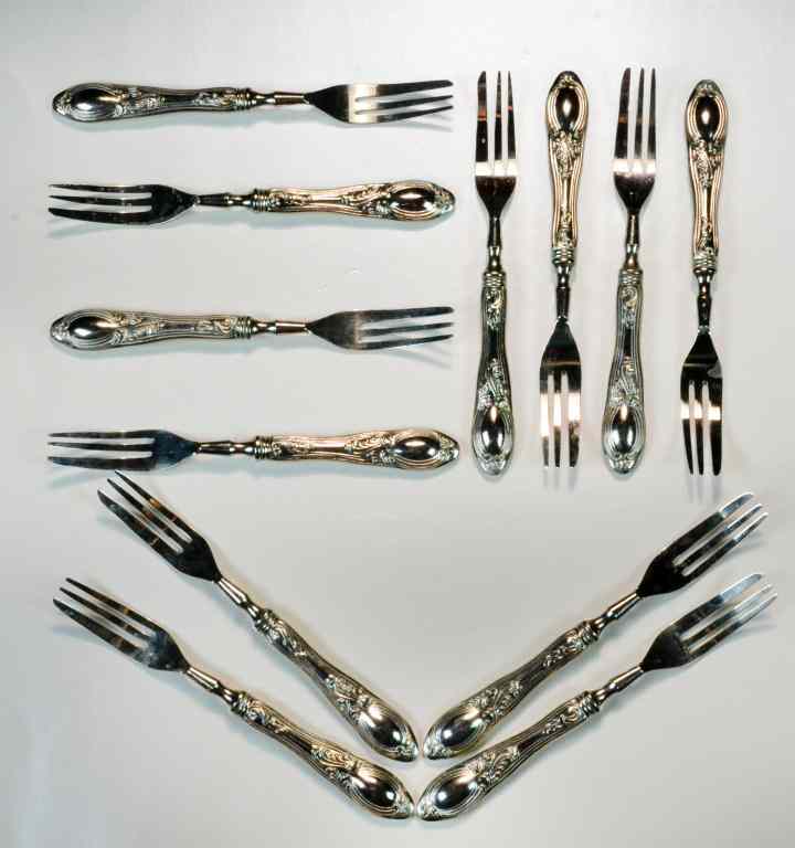 Appraisal: Pieces European Sterling FlatwareTo include twelve pieces in Rococo style