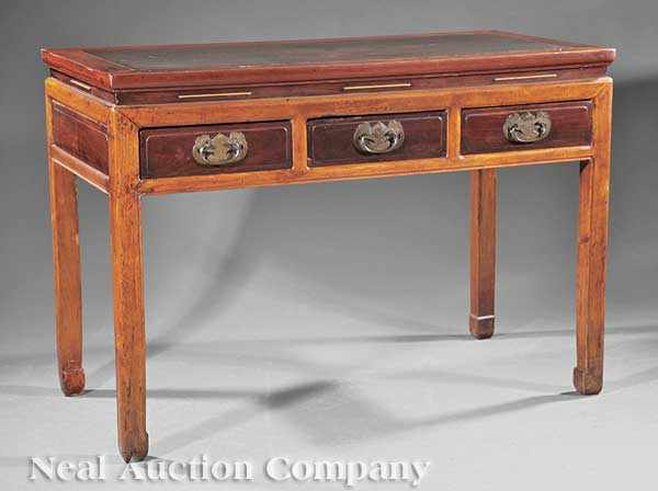 Appraisal: An Antique Chinese Carved Hardwood Server banded top above three