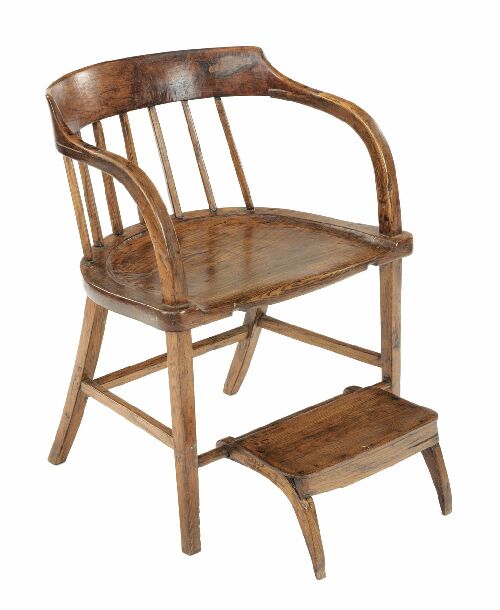 Appraisal: A th century Scottish elm and oak tub chair with