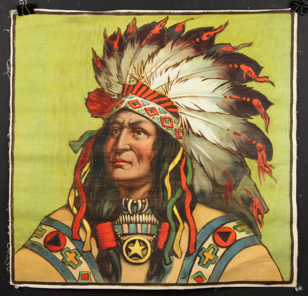 Appraisal: - Campbell Metzger Jacobson Lithograph Native American chief color lithograph